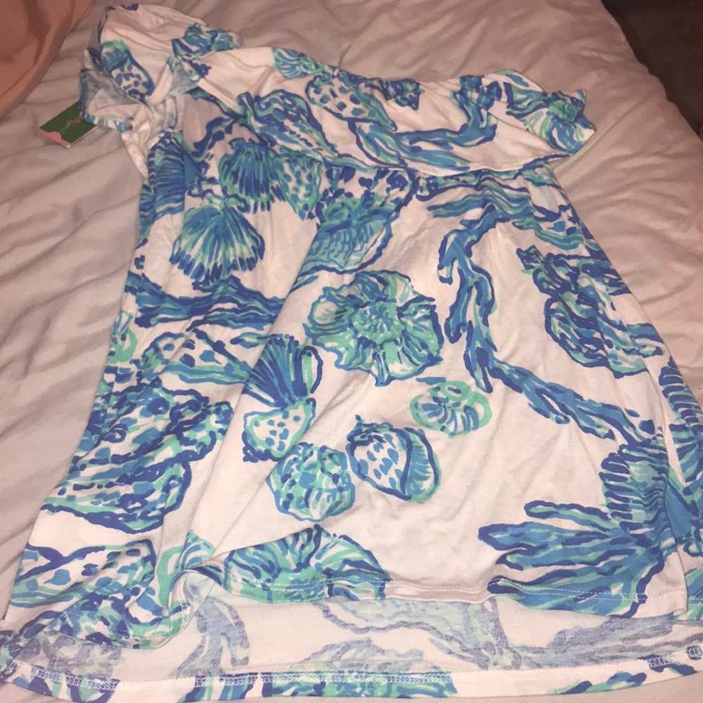Lilly Pulitzer top blue white and green